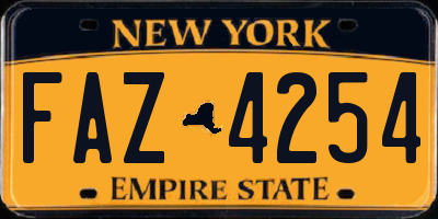 NY license plate FAZ4254
