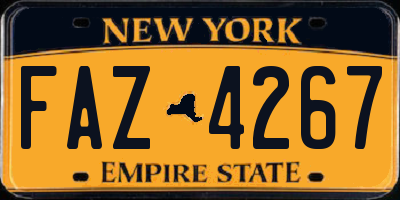 NY license plate FAZ4267