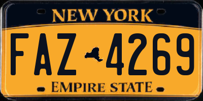 NY license plate FAZ4269