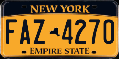 NY license plate FAZ4270