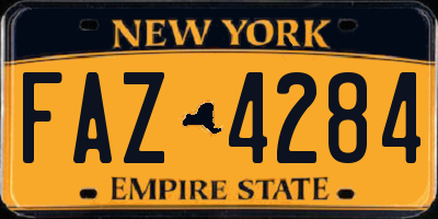 NY license plate FAZ4284