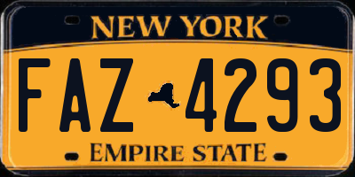 NY license plate FAZ4293