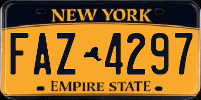 NY license plate FAZ4297