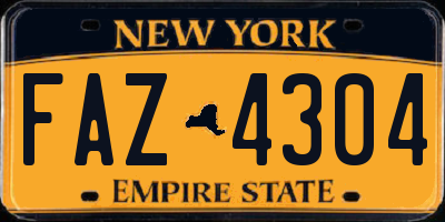 NY license plate FAZ4304