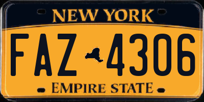 NY license plate FAZ4306