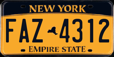 NY license plate FAZ4312