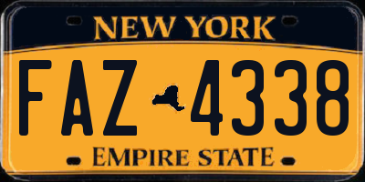 NY license plate FAZ4338