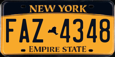 NY license plate FAZ4348