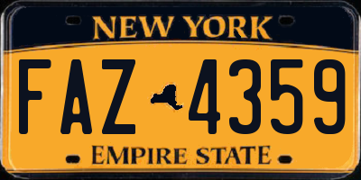 NY license plate FAZ4359