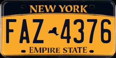 NY license plate FAZ4376