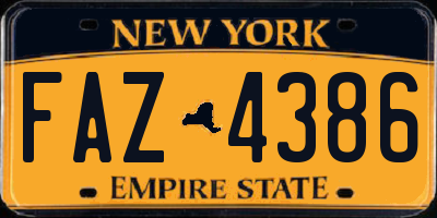 NY license plate FAZ4386