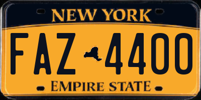 NY license plate FAZ4400