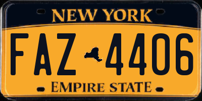 NY license plate FAZ4406