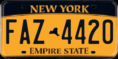 NY license plate FAZ4420