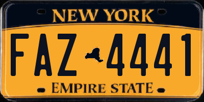 NY license plate FAZ4441