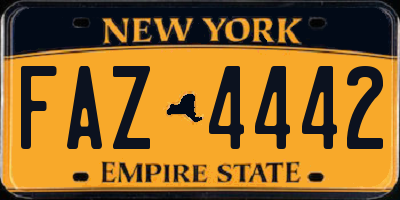 NY license plate FAZ4442