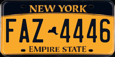 NY license plate FAZ4446