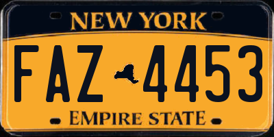 NY license plate FAZ4453