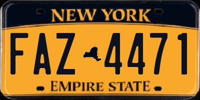 NY license plate FAZ4471