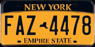 NY license plate FAZ4478