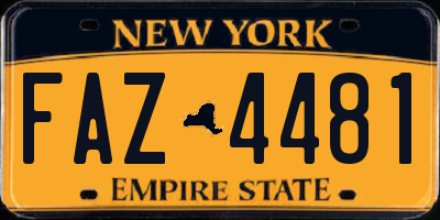 NY license plate FAZ4481