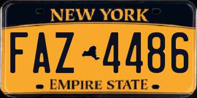NY license plate FAZ4486