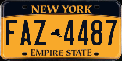 NY license plate FAZ4487