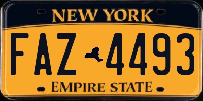 NY license plate FAZ4493