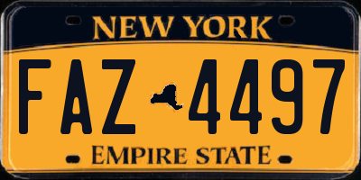 NY license plate FAZ4497