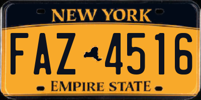 NY license plate FAZ4516