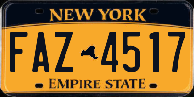 NY license plate FAZ4517