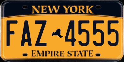 NY license plate FAZ4555