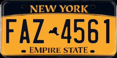 NY license plate FAZ4561