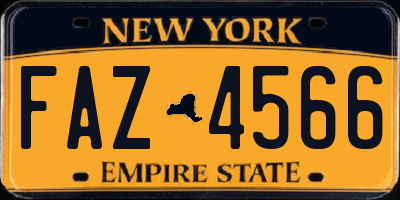 NY license plate FAZ4566