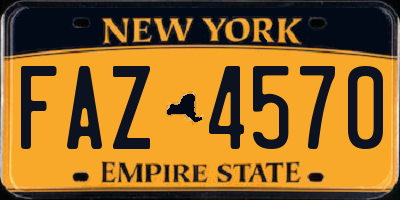 NY license plate FAZ4570