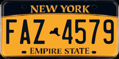 NY license plate FAZ4579