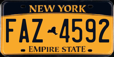 NY license plate FAZ4592