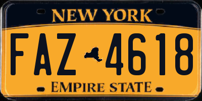 NY license plate FAZ4618