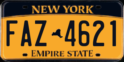NY license plate FAZ4621