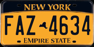NY license plate FAZ4634