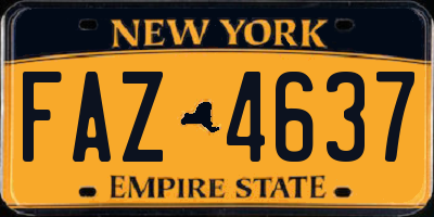 NY license plate FAZ4637