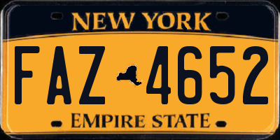 NY license plate FAZ4652