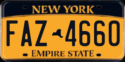 NY license plate FAZ4660