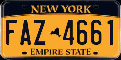 NY license plate FAZ4661