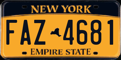NY license plate FAZ4681