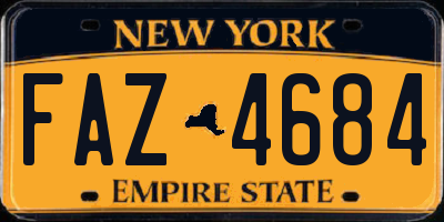 NY license plate FAZ4684
