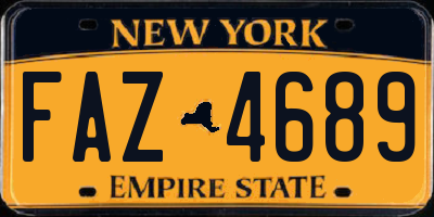 NY license plate FAZ4689