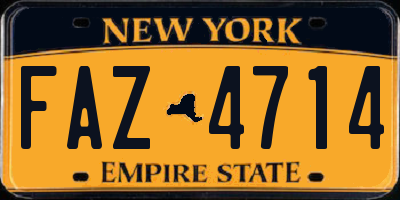 NY license plate FAZ4714