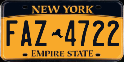 NY license plate FAZ4722