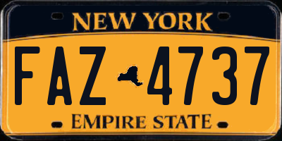 NY license plate FAZ4737